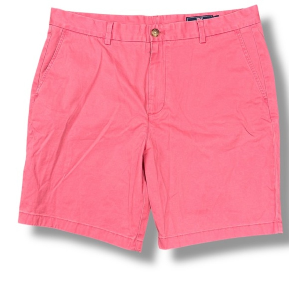 Vineyard Vines Garment Dyed Chino Shorts Coral Pink Size 36 Cotton Stretch